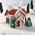 3D Christmas Village House W/ Lights Felt Kit (image for) 3D Christmas Village House W/ Lights Felt Kit